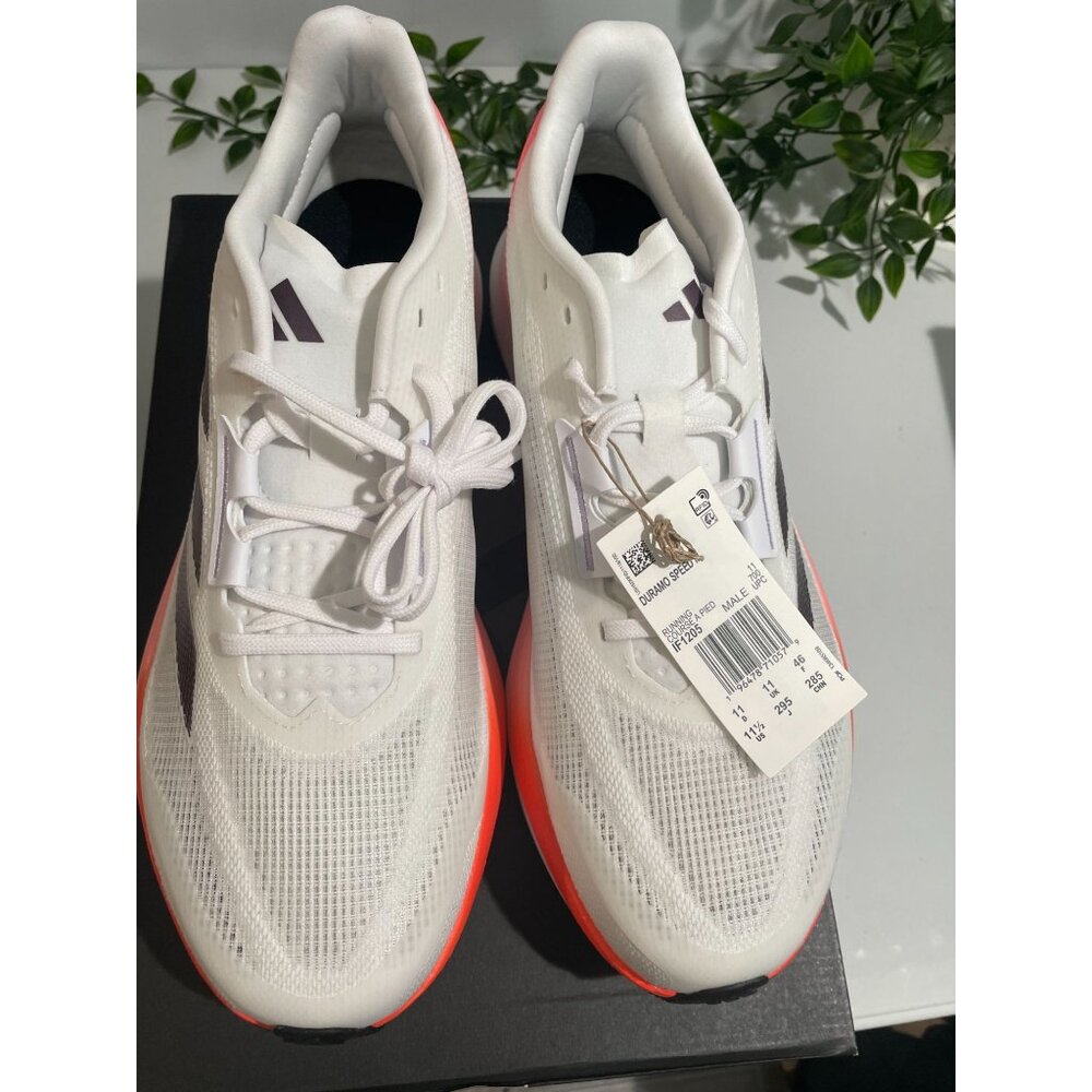 Adidas Duramo Speed M Mens Running Shoes 11.5 White&Pink Lightweight Mesh Upper